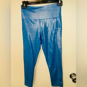 ZYIA Active Blue Mermaid Pocket Light N Tight High Rise Capri Leggings Size 4